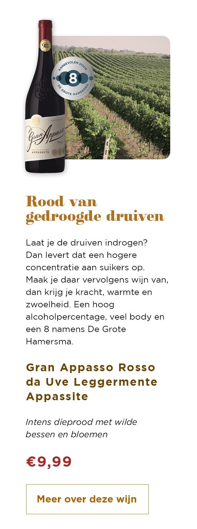 Rood van gedroogde druiven | Meer over deze wijn