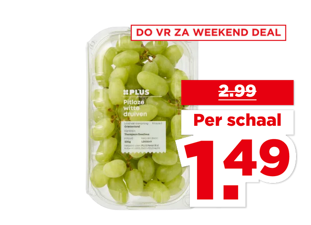 PLUS Pitloze witte druiven | Bekijk aanbieding