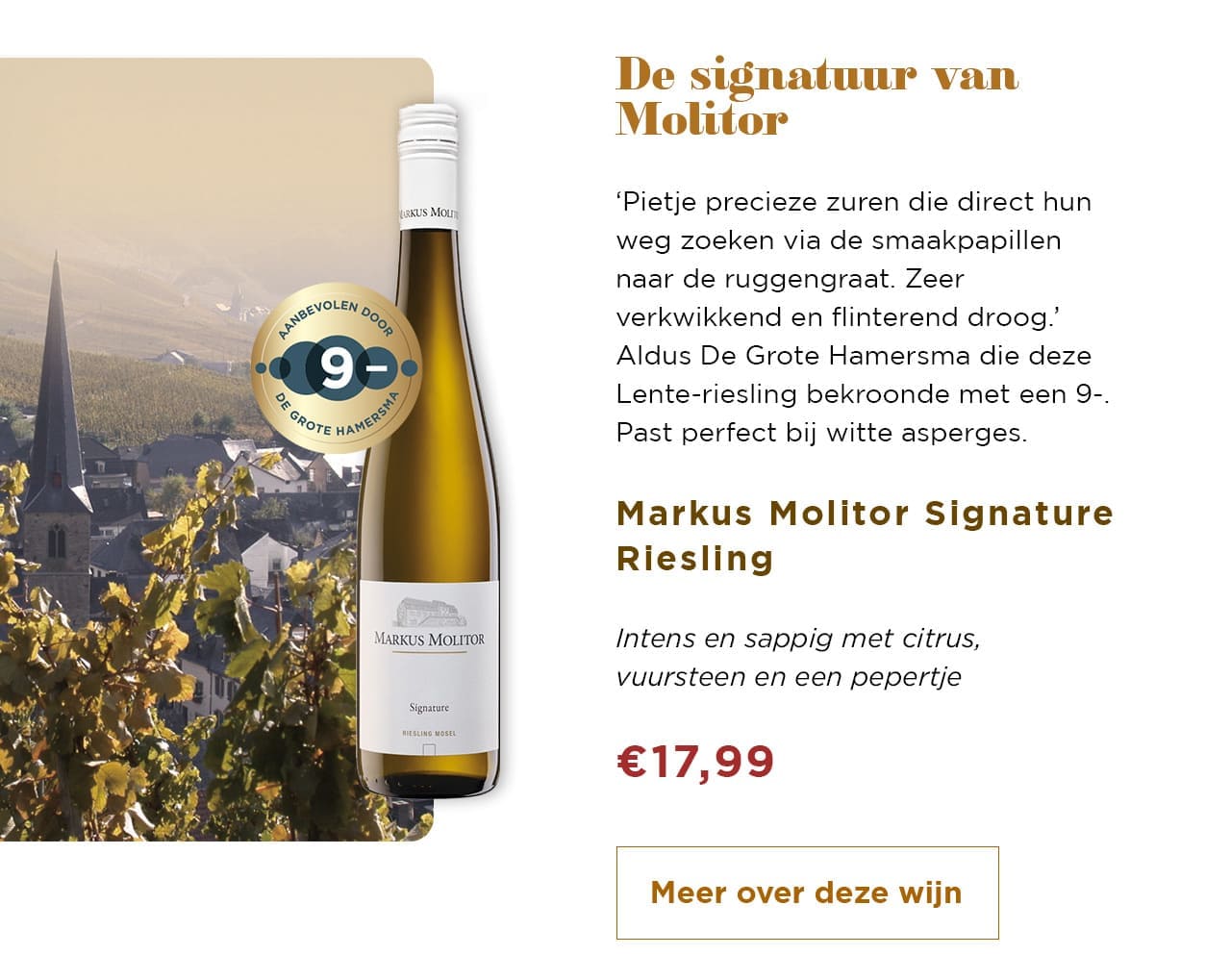 De signatuur van Molitor | Meer over deze wijn