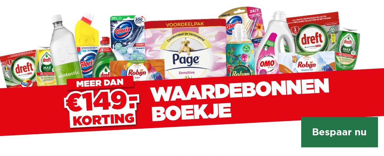 Meer dan €149,- Korting | Waardebonnen boekje | Bespaar nu