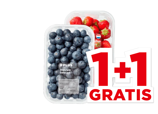 PLUS Nederlandse Aardbeien of blauwe bessen