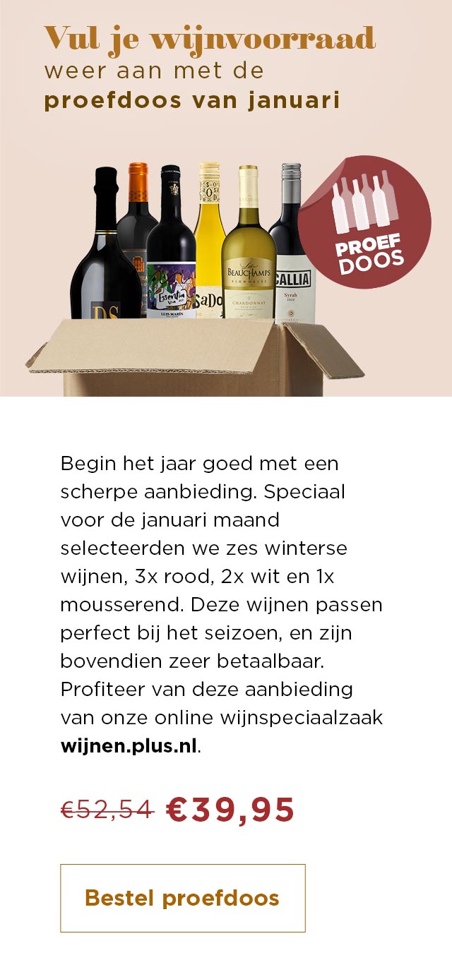 Vul je wijnvoorraad weer aan met de proefdoos van januari | Bekijk wijnen