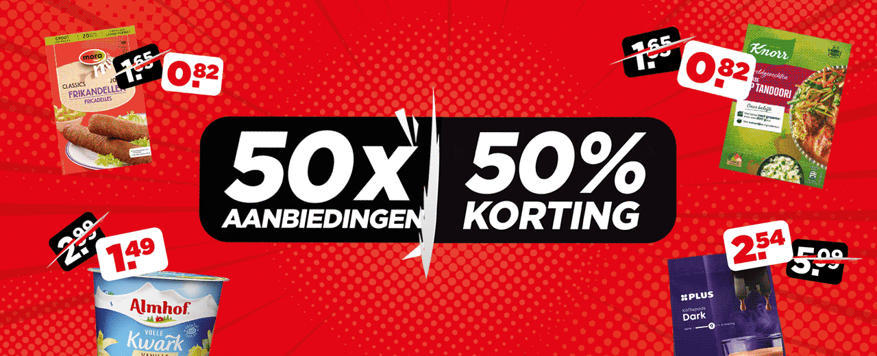 50 aanbiedingen met 50% korting