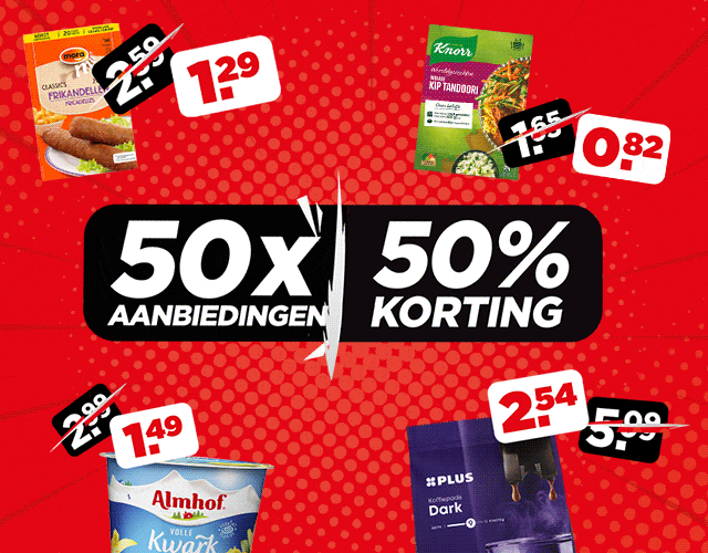 50 aanbiedingen met 50% korting