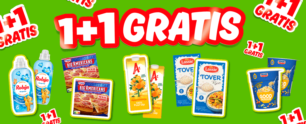 1+1 GRATIS | Bekijk alle aanbiedingen