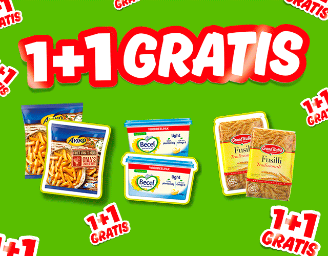 1 + 1 GRATIS | Bekijk alle aanbiedingen