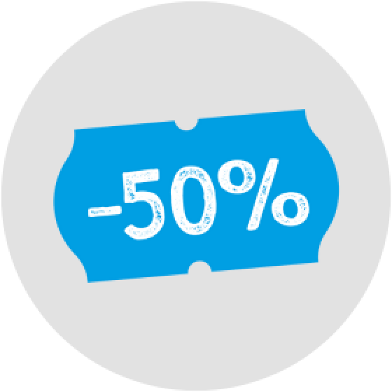 50% korting