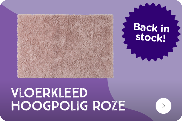 Vloerkleed hoogpolig roze
