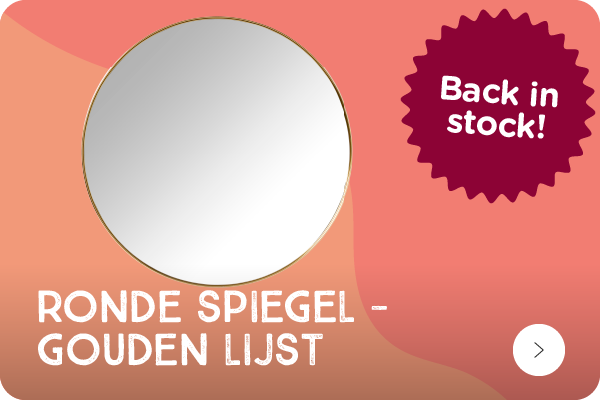 Ronde spiegel met goud metalen lijst