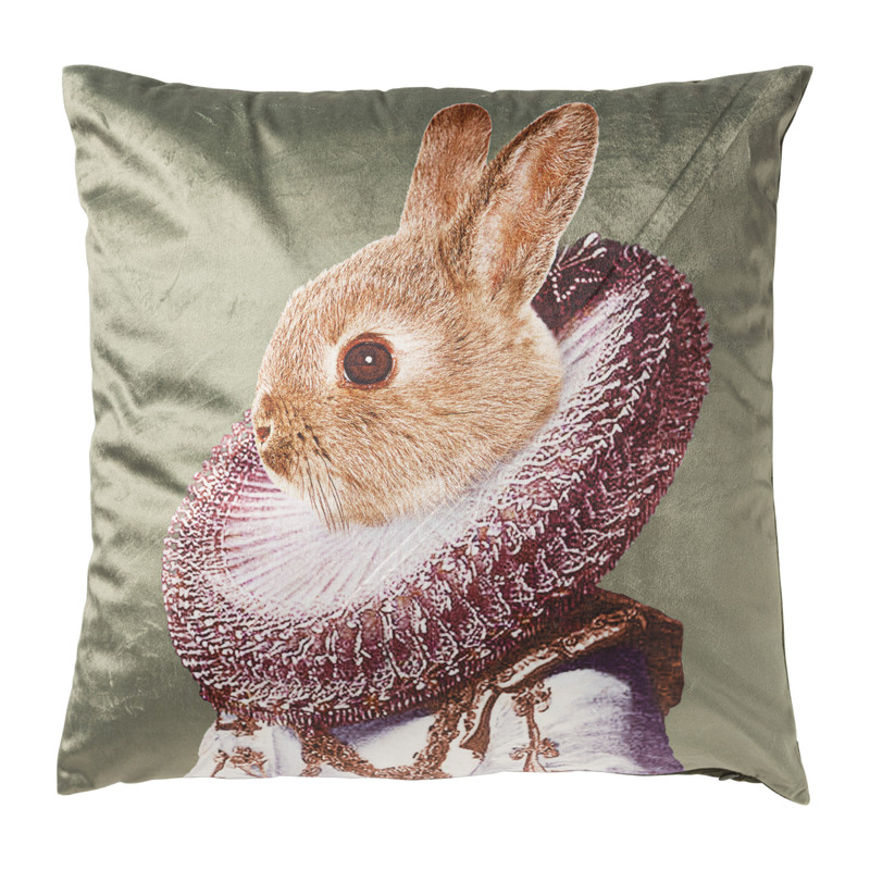 Sierkussen konijn - groen - 45x45 cm