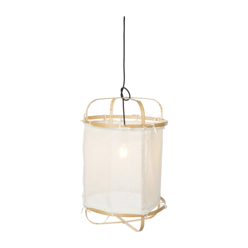Hanglamp bamboe/katoen | Shop nu >