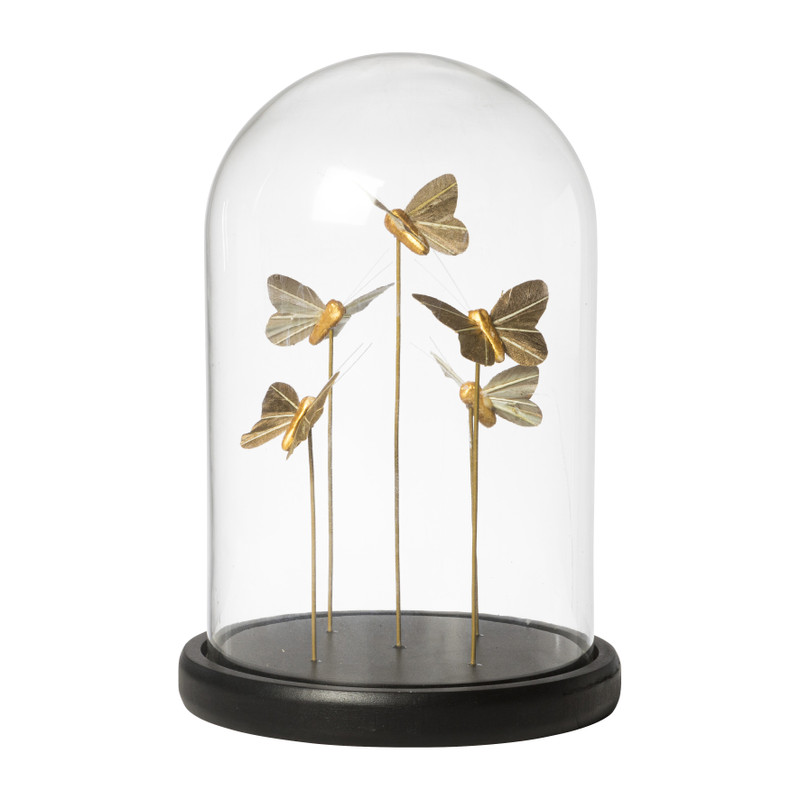 Vlinder in stolp - goudkleurig | Shop nu >