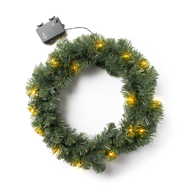 Kerstkrans met verlichting