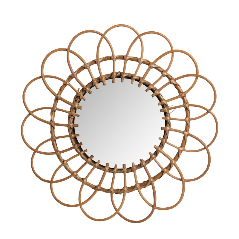 Spiegel rotan lijst - 50 cm