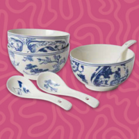 Chinees porseleinen schaaltje met lepel Chinees porseleinen schaaltje met lepel