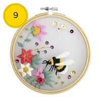 DIY borduursetje -wandhanger met tule - 15x15 cm