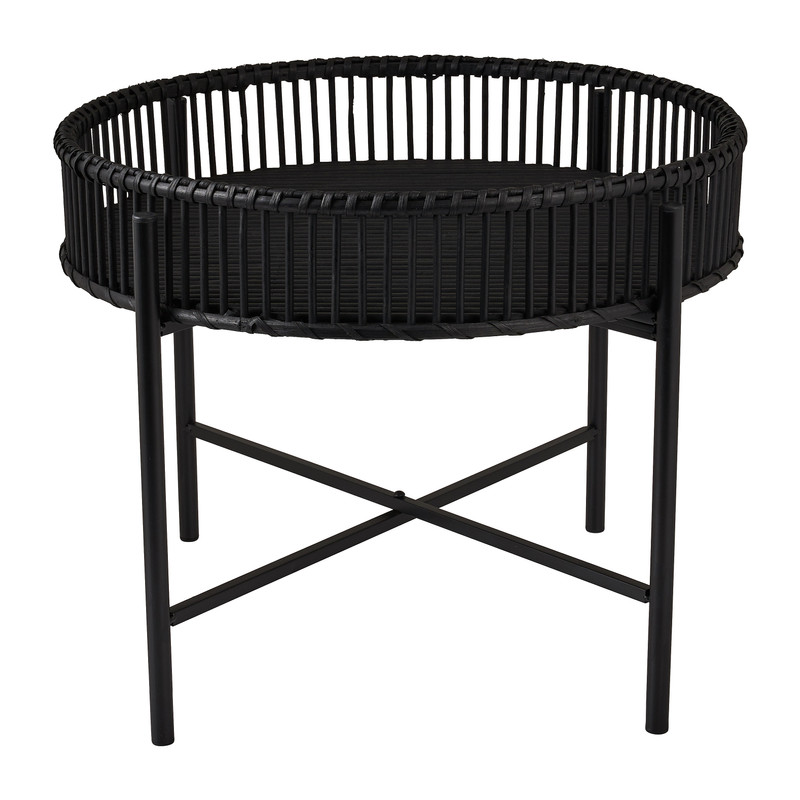 Bijzettafel met bamboe tray - ø49x40 cm - groen