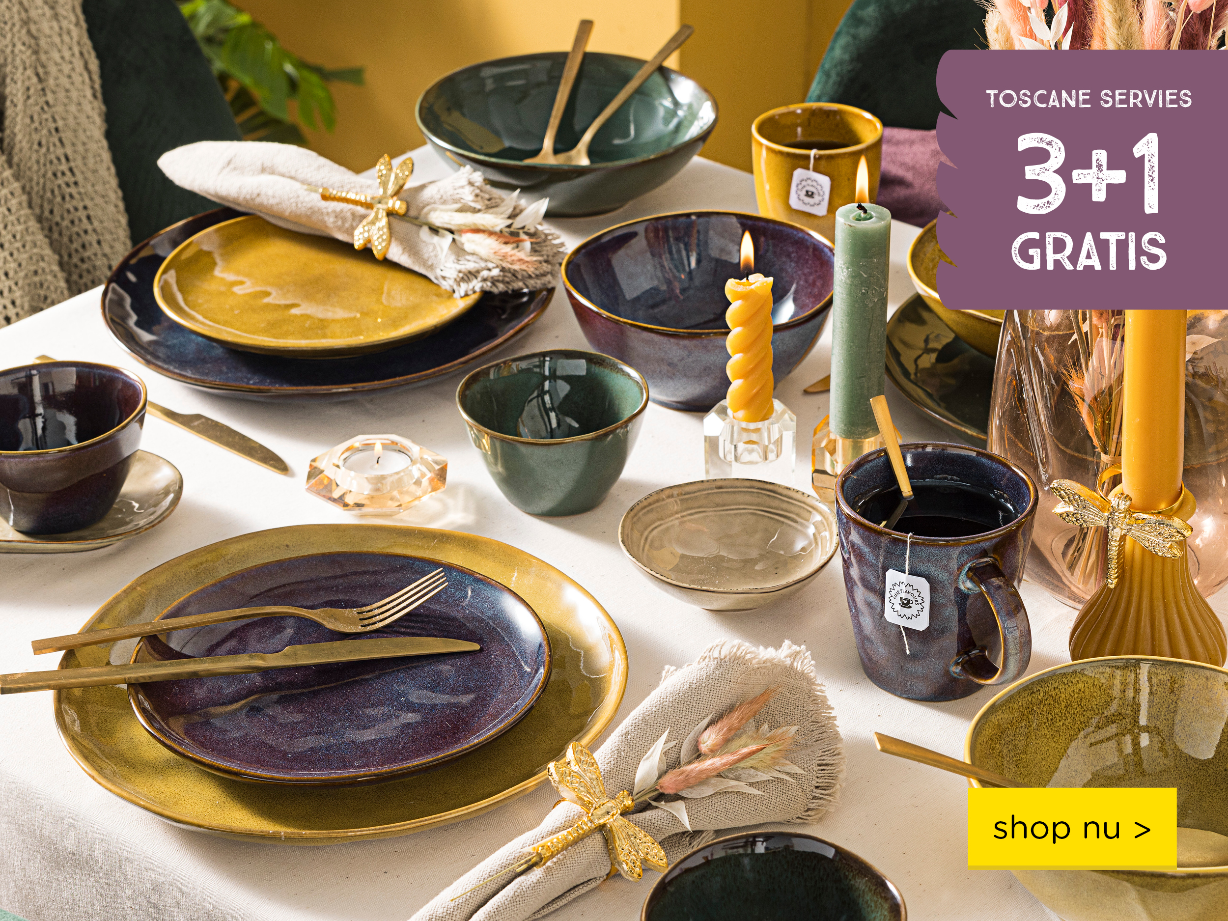 Nu al het toscane servies 3 1 gratis | shop nu >