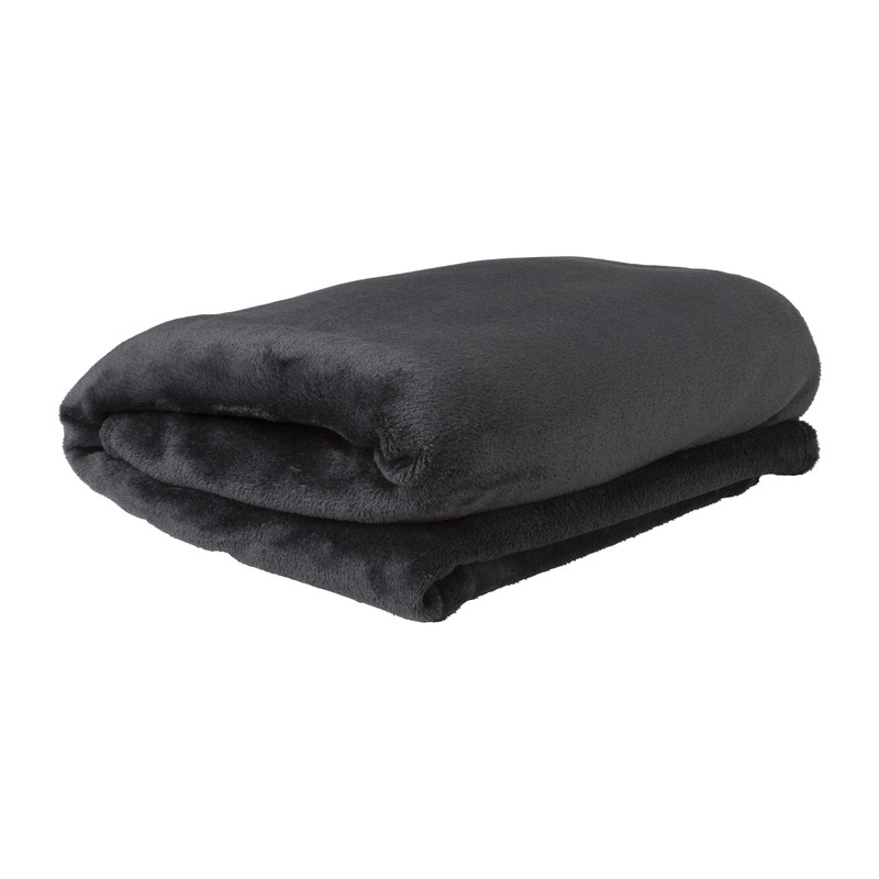 Plaid microfiber - zwart - 200x150 cm