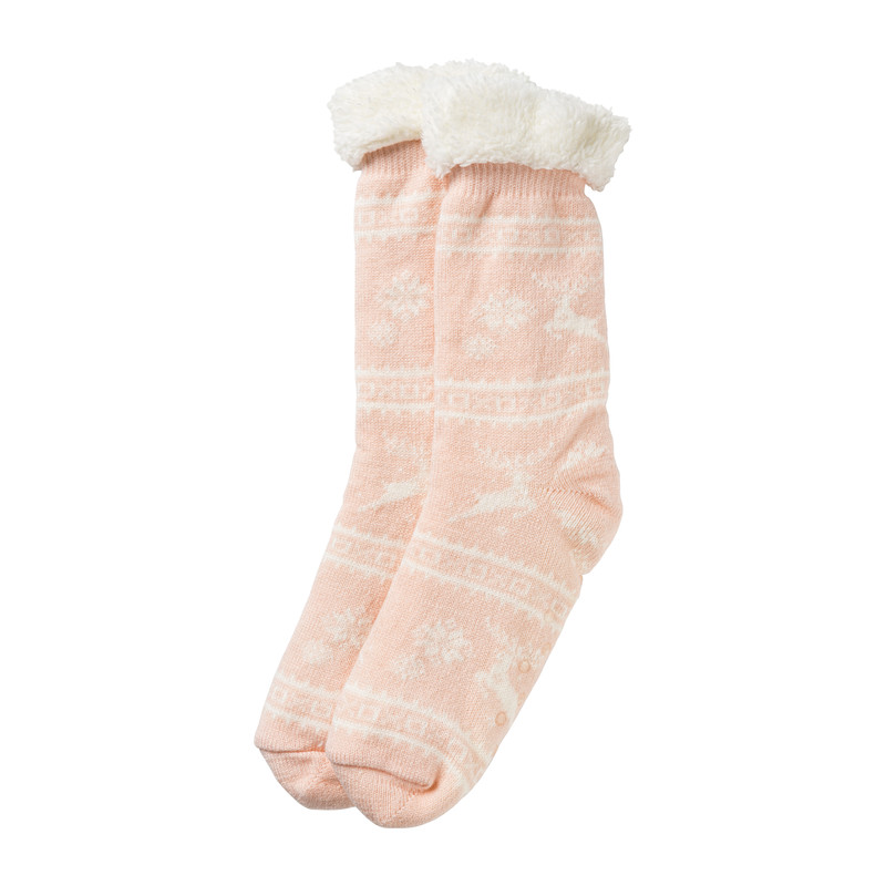 Huissokken noors - roze - one size