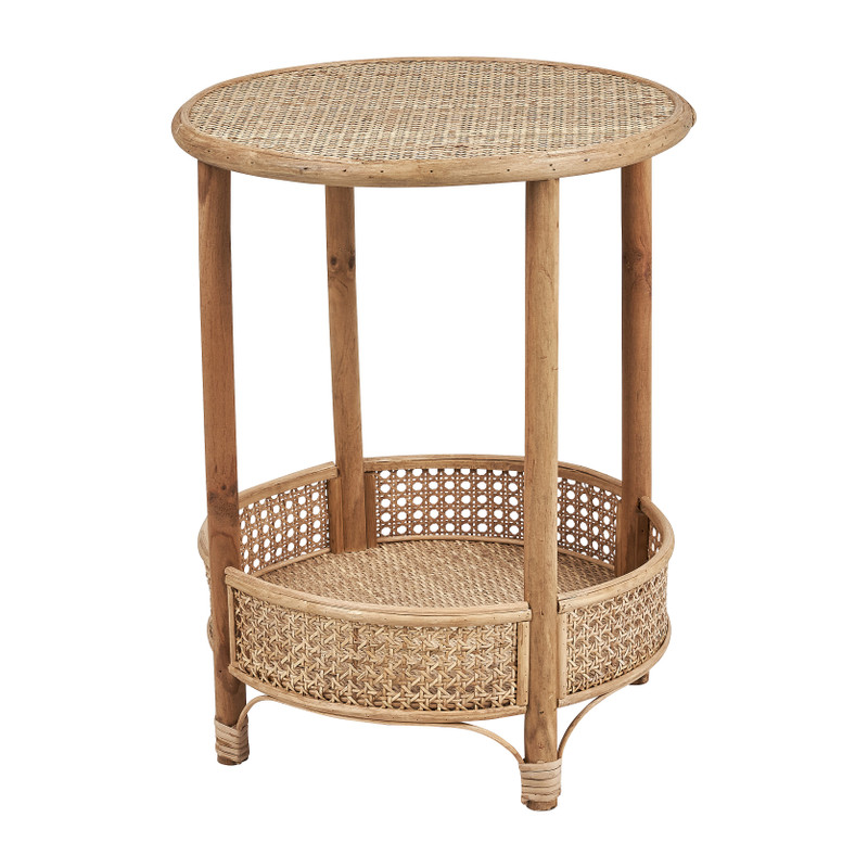 Rotan bijzettafel - 2 etages