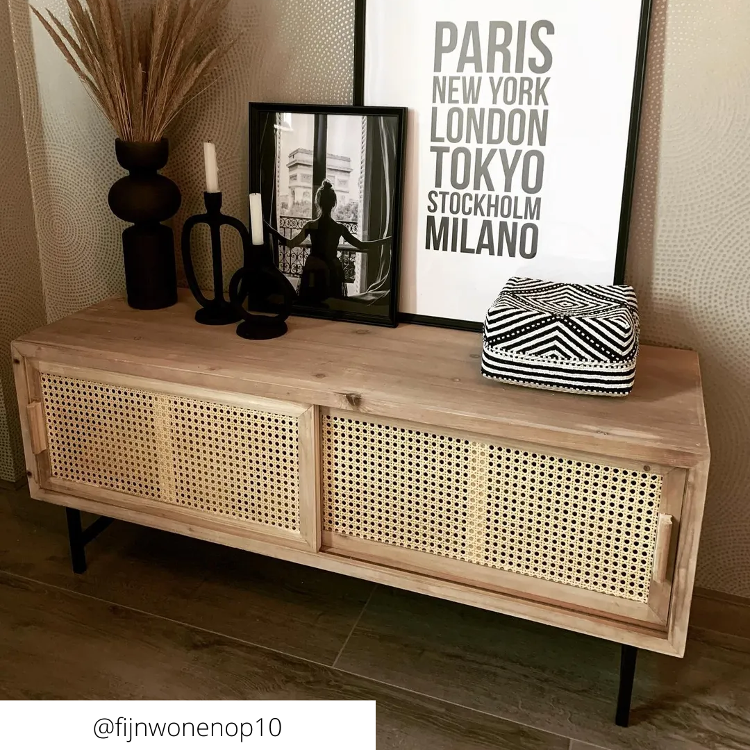 Webbing dressoir - metalen poten