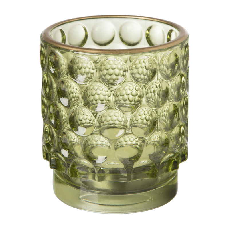 Theelichthouder reliëf - groen
