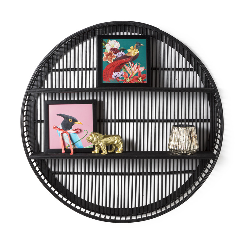 Wandkastje bamboe rond Wandkastje bamboe rond