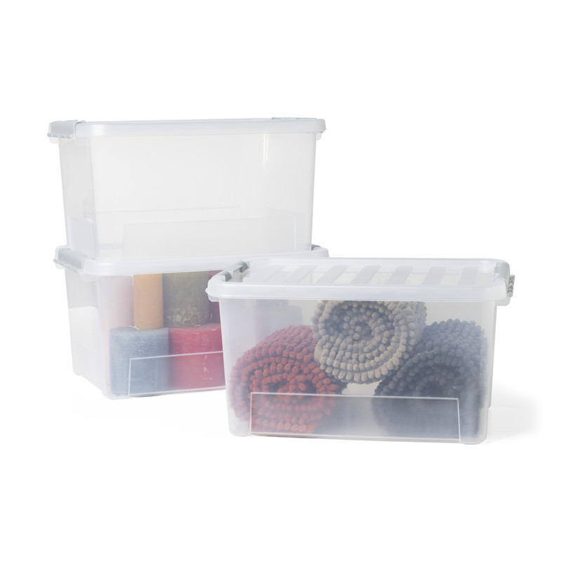 Opbergbox 25 liter - 44x31x23 cm - set van 3 Opbergbox 25 liter - 44x31x23 cm - set van 3