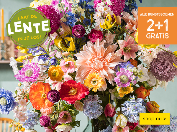 2+1 gratis op alle kunstbloemen | shop nu
