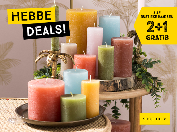 2+1 gratis op rustieke kaarsen | shop nu