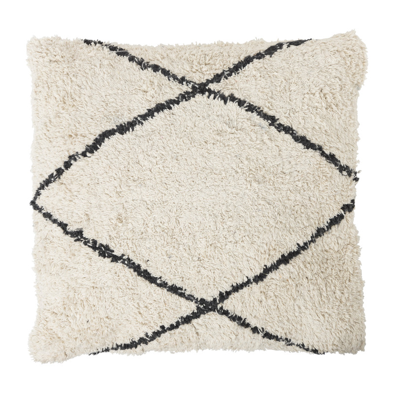 Sierkussen berber - naturel/zwart - 45x45 cm