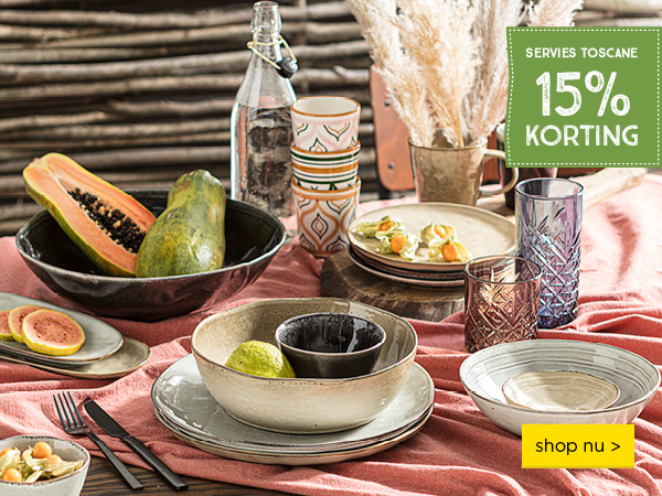 15% korting op servies Toscane | shop nu