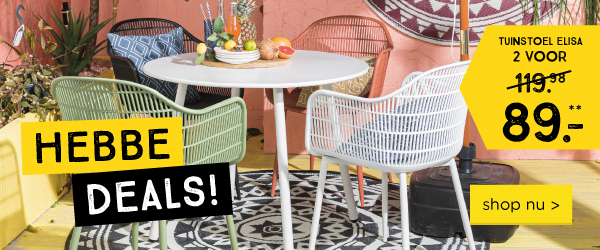 Hebbedeals | Tuinstoel Elisa 2 voor 89,- | shop nu