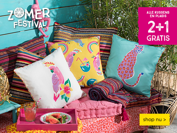 2+1 gratis op alle kussens en plaids | shop nu