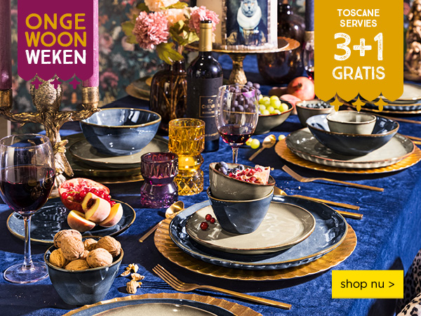 OngewoonWeken | Toscane servies: 3+1 gratis | shop nu