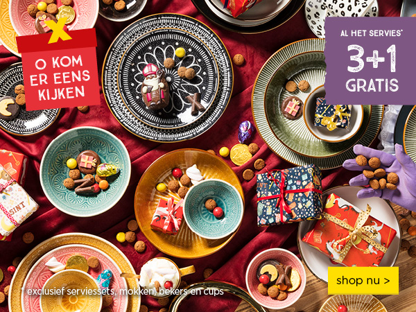 3 1 gratis op alle servies | shop nu