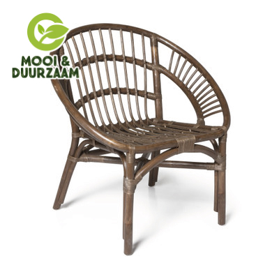 Rotan kuipstoel - 70x64x77 cm*