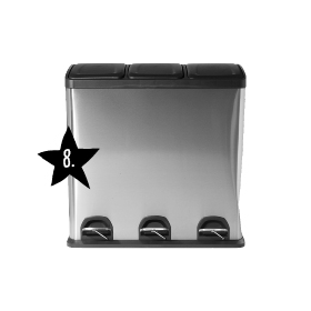 Pedaalemmer triple bin - 3x20 liter