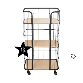Bakkerskast smal - 3 planken - zwart