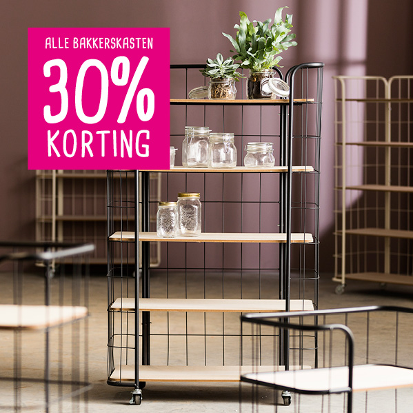 Alle bakkerskasten 30% korting