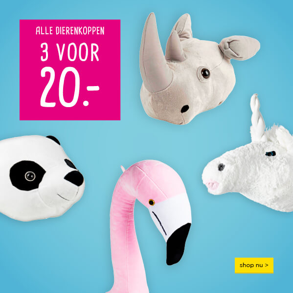 Alle dierenkoppen 3 voor 20.- | shop nu >