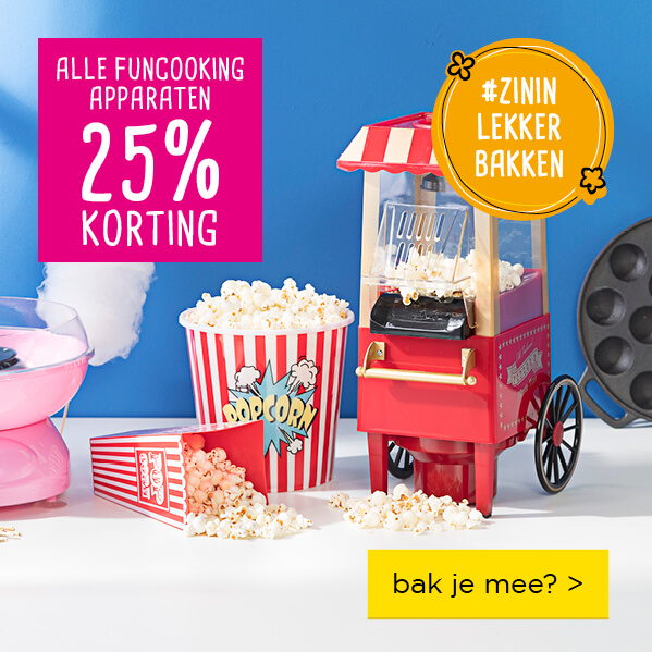 Alle funcooking apparaten 25% korting | #zinin lekker bakken | bak je mee >