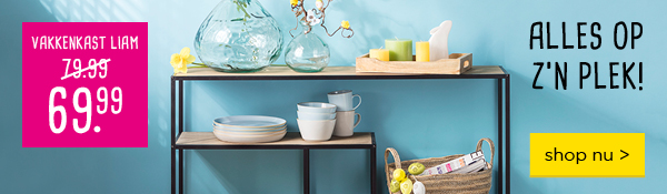 Vakkenkast Liam van 79.99 voor 69.99 | Alles op z'n plek! | shop nu >
