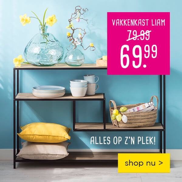 Vakkenkast Liam van 79.99 voor 69.99 | Alles op z'n plek! | shop nu >