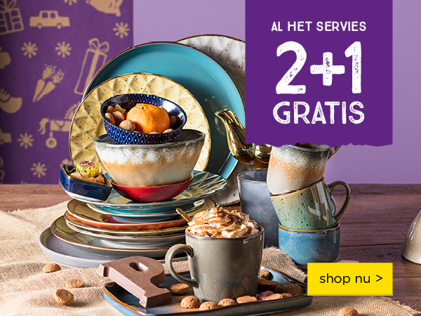 Al het servies 2+1 gratis | shop nu >