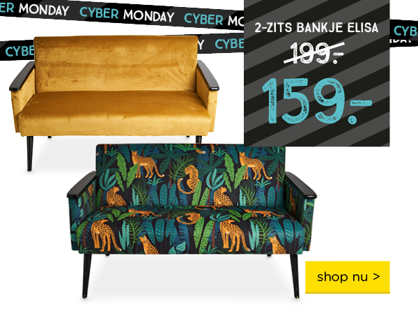 CYBER MONDAY | 2-zits bankje Elisa van 199.- voor 159.- | shop nu >