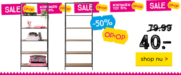 Boekenkast Duncan | -50% | Van 79.99 voor 40.- | OP=OP | shop nu >
