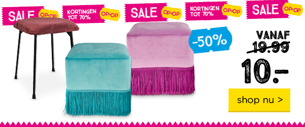 Velvet krukjes en poefjes vanaf 10.- | -50% | OP=OP | shop nu >