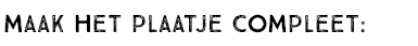 MAAK HET PLAATJE COMPLEET: